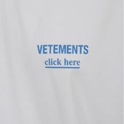 Vetements Women's 'Click Here' Logo Oversized Cotton T-Shirt in White