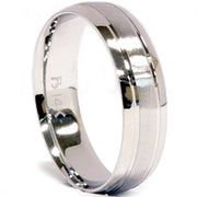 Mens 14K White Gold 6mm Brushed Wedding Band Ring New