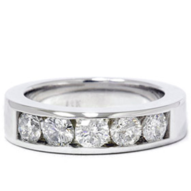 1 1/4ct Diamond Mens Wedding Ring Channel Set High Pold Band Jewelry Round Cut