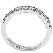 White Gold 1/4 Ct Diamond Curved Wedding 14K White Gold Ring