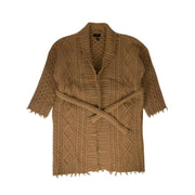 ALANUI Carmel Brown Cable-Knit 'Fisherman' Cardi-Coat