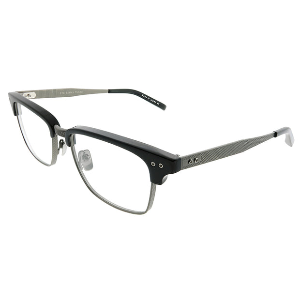 Statesman Three DRX-2064-A-BLK-SLV-55 Unisex Rectangle Eyeglasses