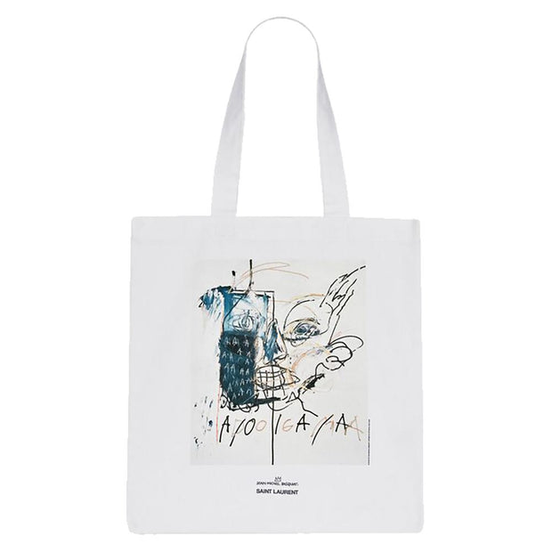 Saint Laurent x Basquiat Unisex Cotton Tote Bag White