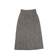 SAINT LAURENT Black And White Wool A-Line Mid-Length Skirt