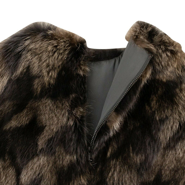 BRUNELLO CUCINELLI Brown/Gray Pellicciai Fur Vest