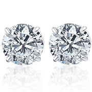 3/4ct VS Quality Round Brilliant Cut Natural Diamond Stud Earrings In Solid 950 Platinum