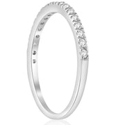 1/3 ct Pave Real Diamond Wedding Pave Ring Women's Stackable Band 14K White Gold