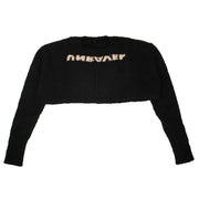 UNRAVEL PROJECT Black Cropped Crewneck Sweater