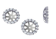 3/4ct Diamond Earring Studs Halo Jackets 14 Kt (6.5-7mm)