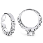 6ct Diamond Engagement Ring Set 14K White Gold