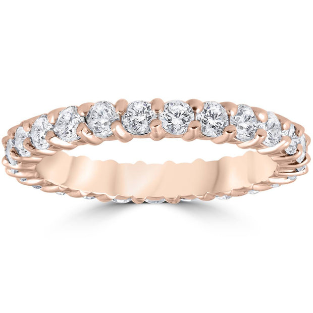 1ct G/SI Diamond Eternity Ring 14k Rose Gold Wedding Band Stackable Jewelry