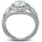 G/SI 2 ct Halo Diamond Multi Row Engagement Ring 14k White Gold Enhanced