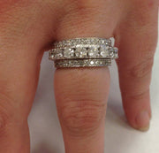 2 1/20ct Diamond Vintage Stackable Set of 3 Rings 14k White Gold