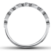 1/4Ct Diamond Wedding Ring Womens Stackable 10k White Gold Anniversary Band