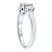 G/SI 1.55 Ct Three Stone Diamond Engagement Ring 14k White Gold Enhanced