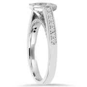 1 1/10 CaratRound Cut Diamond Bezel Engagement Bezel Ring 14 Kt White Gold
