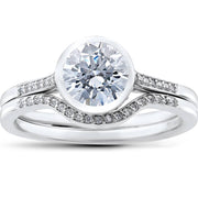 1/4 ct Lab Grown Diamond Aria Engagement Ring Setting & Matching Wedding Band