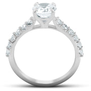 SI/G 2 CT Diamond Engagement Ring 14k White Gold Clarity Enhanced