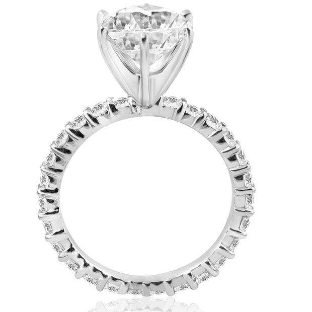 5 carat Enhanced Diamond Engagement Eternity Ring 14K White Gold Round Cut