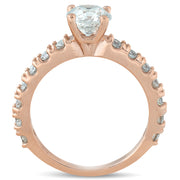 G/SI 2 ct Diamond Engagement Solitaire 14k Rose Gold Ring Enhanced