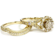 G/SI 1 1/2ct Enhanced Diamond Engagement Engagement Ring Matching Yellow Gold