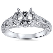 1/6ct Vintage Diamond Engagement Setting 950 Platinum