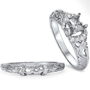 1/5ct Vintage Diamond Engagement Mount Set 950 Platinum