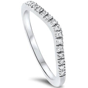 1/8ct Curved Diamond Wedding Ring 14K White Gold