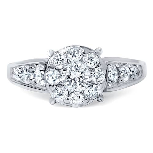VS 1 1/4ct Round Diamond Engagement Ring 14K White Gold