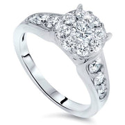 VS 1 1/4ct Round Diamond Engagement Ring 14K White Gold