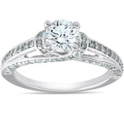 1 1/4ct Diamond Engagement Ring 14K White Gold Round Brilliant Cut Solitaire
