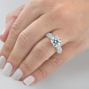 VS 2 1/2Ct Diamond Vintage Lab Grown Engagement Ring White, Yellow or Rose Gold