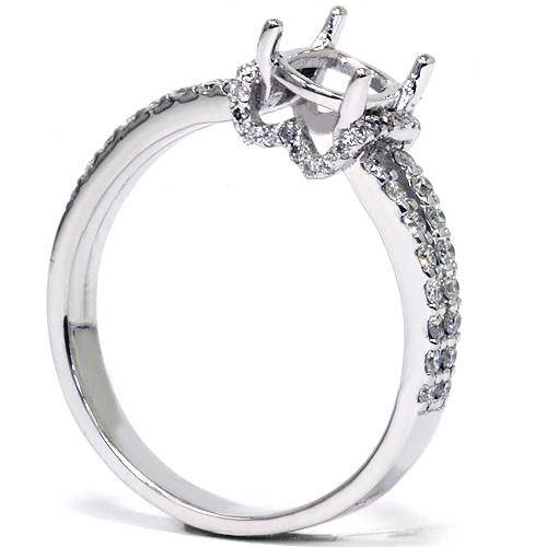 1/2ct Split Shank Diamond Engagement Ring Setting 14K White Gold