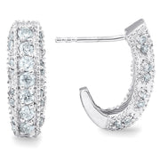 1/2ct Vintage Pave Hoops Womens Earrings 14K White Gold
