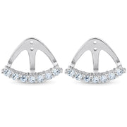 3/4 Ct Diamond Stud Earring Jackets 14k White Gold (up to 8mm)