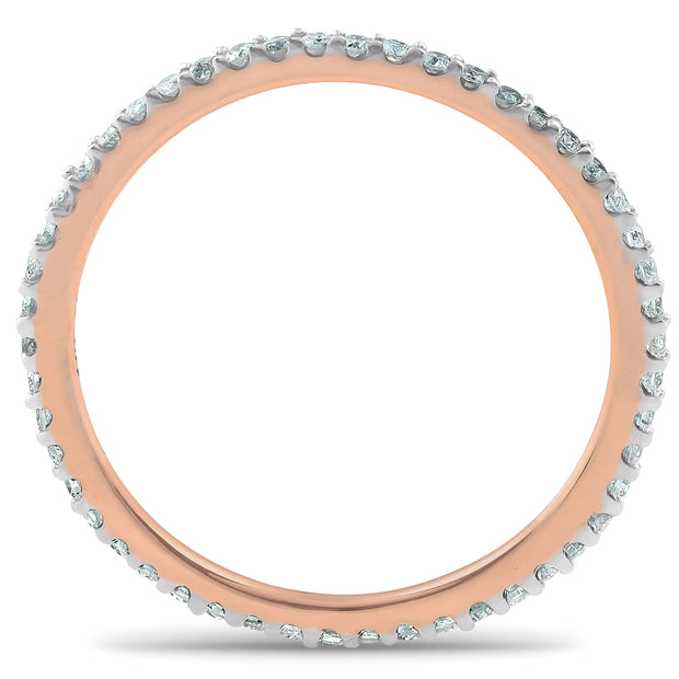 .40 Ct Diamond Eternity Ring 14k Rose Gold Womens Stackable Wedding Band