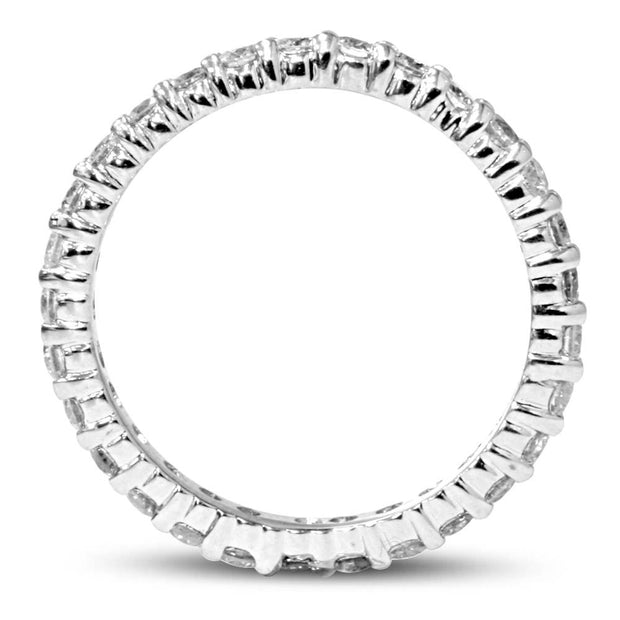SI1 1 1/2ct Prong Diamond Eternity Ring 14K White Gold Womens Stackable Band