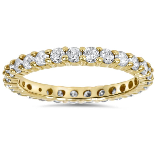 1 1/2ct Stackable Diamond Eternity Ring 14K Yellow Gold