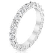 G/SI 2Ct Lab Grown 100% Diamond Eternity Ring Womens Wedding Band 14k White Gold
