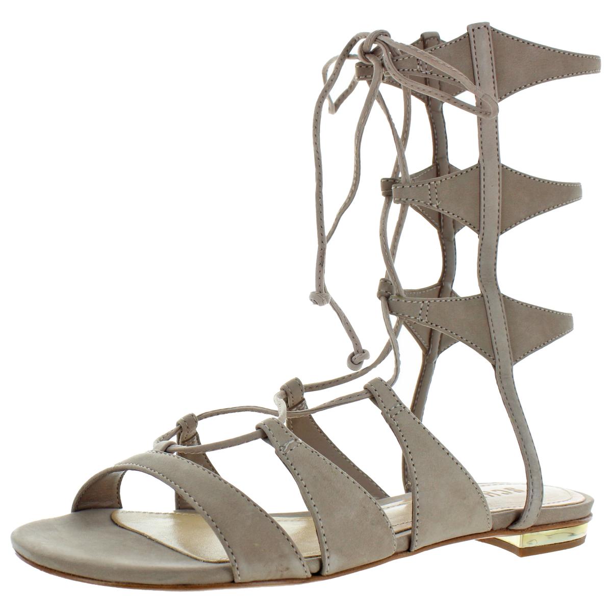 Erlina Womens Strappy Lace Up Gladiator Sandals Neutral