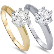 1.00Ct IGI Certified Diamond Solitaire Engagement Ring 14K White And Yellow Gold
