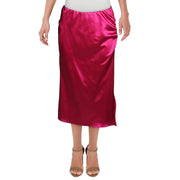 Womens Satin Midi Skirt