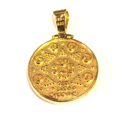 Sterling Silver 18 Karat Gold Overlay Byzantine Round Pendant