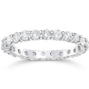 1 1/2Ct Diamond Eternity Ring Womens Stackable White Gold Band Lab Grown