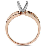 14K Rose Gold Ring Modern Engagement Ring Setting Split Shank Semi Mount