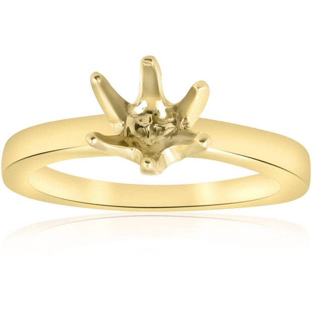 Yellow Gold 14K Solitaire Semi Mount Engagement Ring