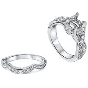 7/8ct Diamond Engagement Wedding Ring Set Setting 14K