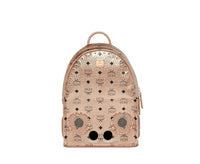 MCM Men's Wizpak Champagne Gold Visetos Studded Speaker Small Backpack MMK8AOC84TC0011