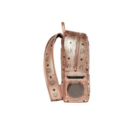 MCM Men's Wizpak Champagne Gold Visetos Studded Speaker Small Backpack MMK8AOC84TC0013