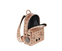 MCM Men's Wizpak Champagne Gold Visetos Studded Speaker Small Backpack MMK8AOC84TC0015
